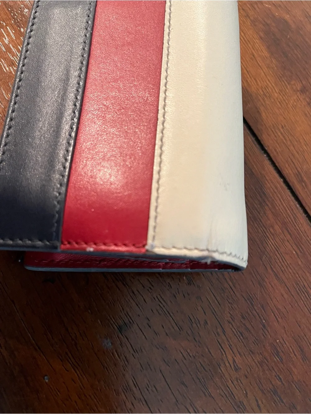 Gucci Queen Margaret Compact Wallet - Red, Navy, Cream